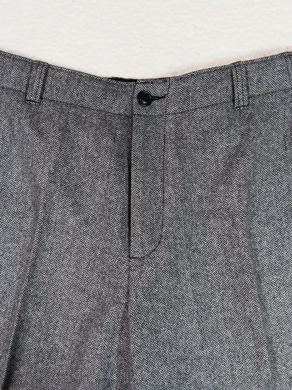 Vintage J Crew Pants Mens 36x34 Gray Wool Herringbone Pleated Pants Office